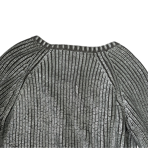 Chico’s Metallic Knit Gray Sweater - Picture 6 of 9